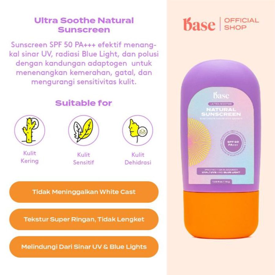 Base Ultra Soothe Natural Sunscreen Spf 50 Pa+++ 45gram