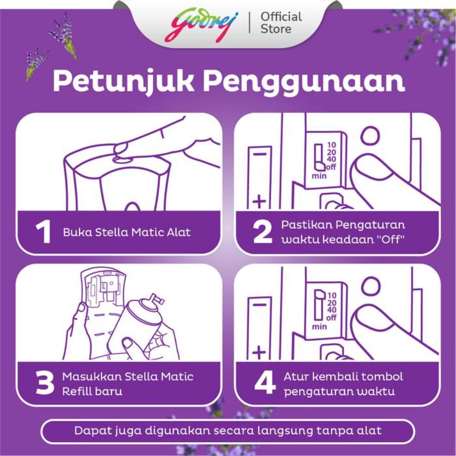 Stella Matic Secret Lavender Pengharum Ruangan Refill 2 Pcs 160ml