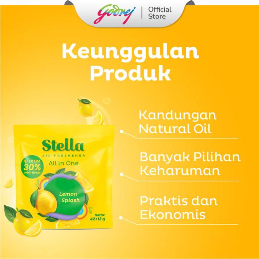 Stella All In One Lemon Splash Pengharum Ruangan 42gram