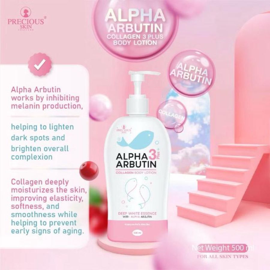 Precious Skin Thailand Alpha Arbutin 3 Plus Collagen Whitening Lotion 500ml