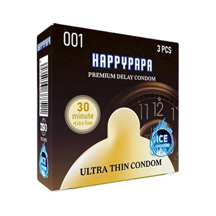 Happypapa 001 Ice Sensation Hitam Kondom Pria