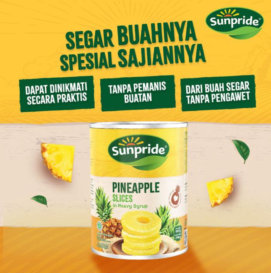 Sunpride Nanas Irisan dalam Sirup Pekat Kaleng 567gram