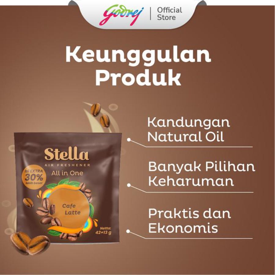 Stella All in One Cafe Latte Pengharum Ruangan 42gram