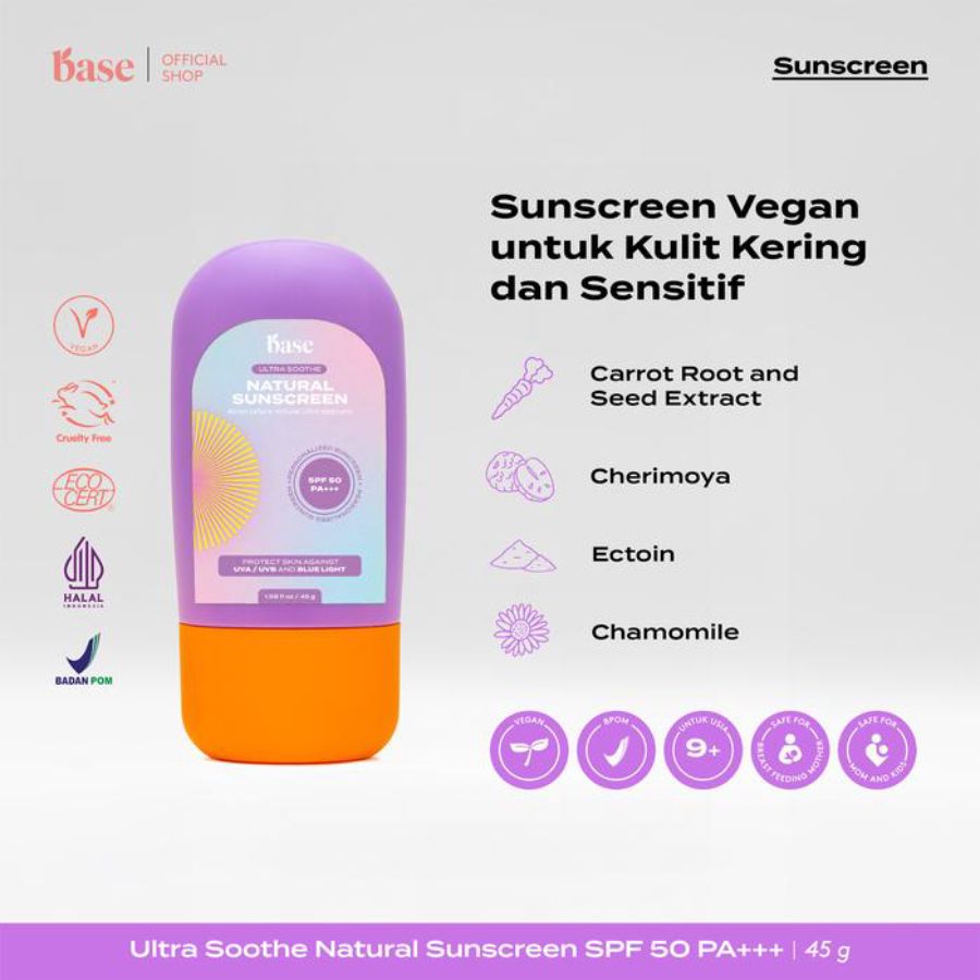 Base Ultra Soothe Natural Sunscreen Spf 50 Pa+++ 45gram