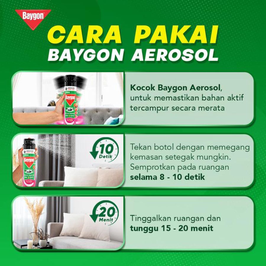 Baygon Aerosol Citrus Fresh Pembasmi Serangga 600ml