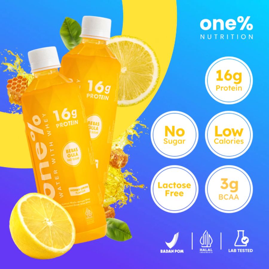 One% Nutrition Protein Water Honey Lemon 450ml