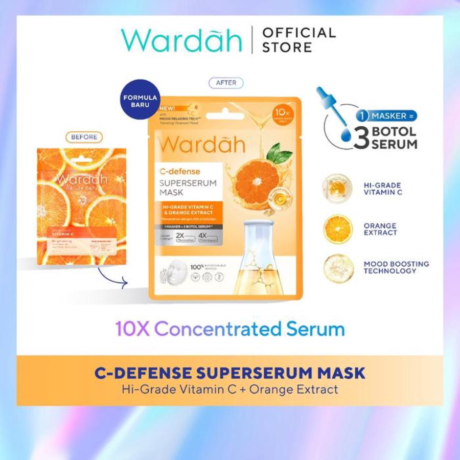 Wardah Green Tea C-Defense Superserum Sheet Mask 20ml