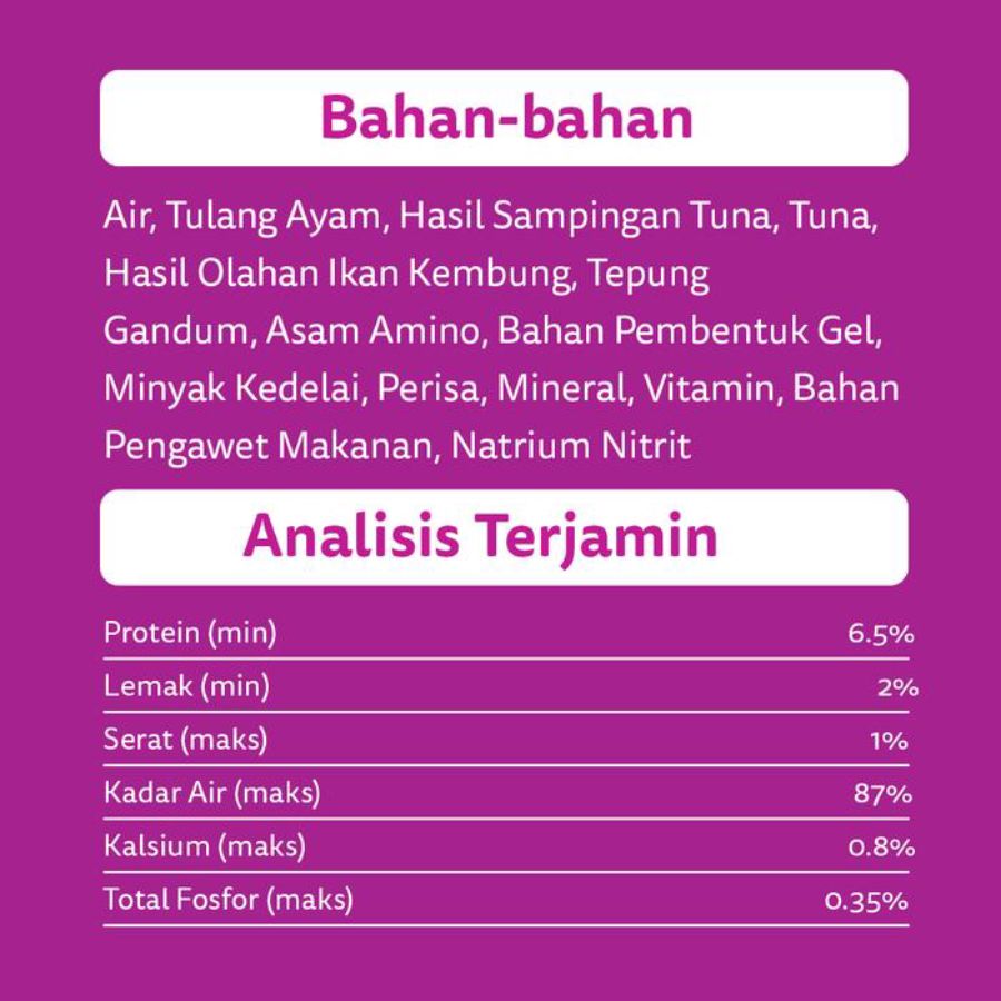 Whiskas Tuna Adult Makanan Kucing Basah 6 sachet x 80 gram 1pack