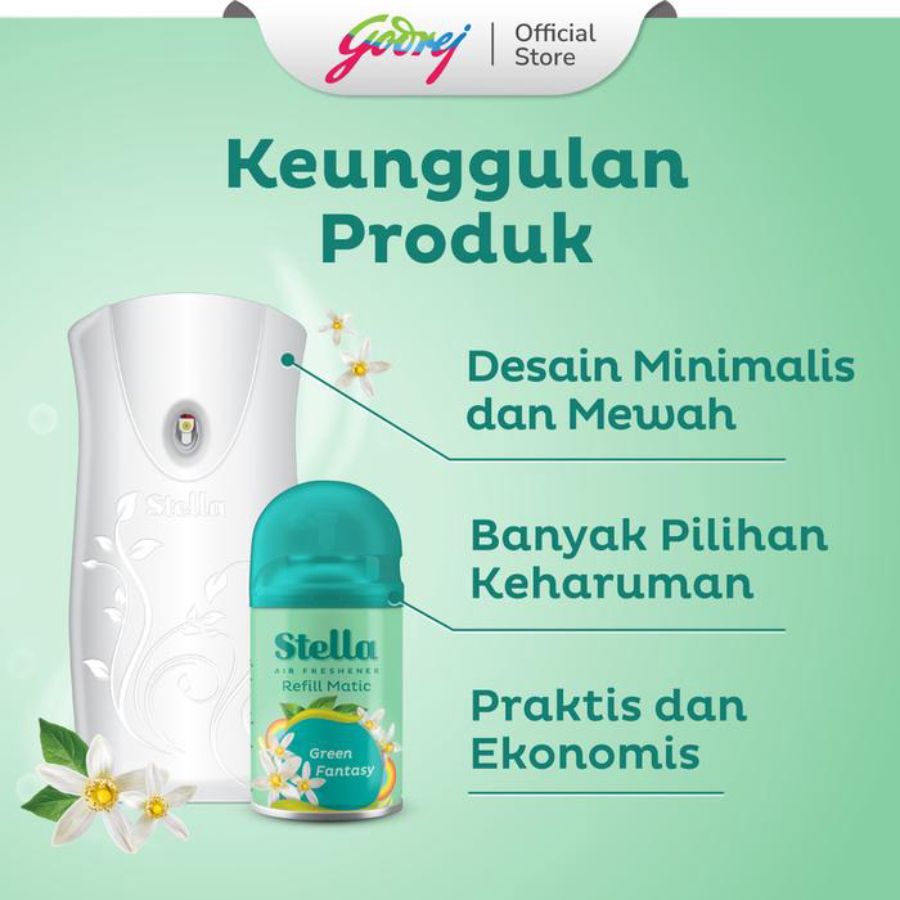 Stella Air Freshener Matic Green Fantasy Pengharum Ruangan 1pack