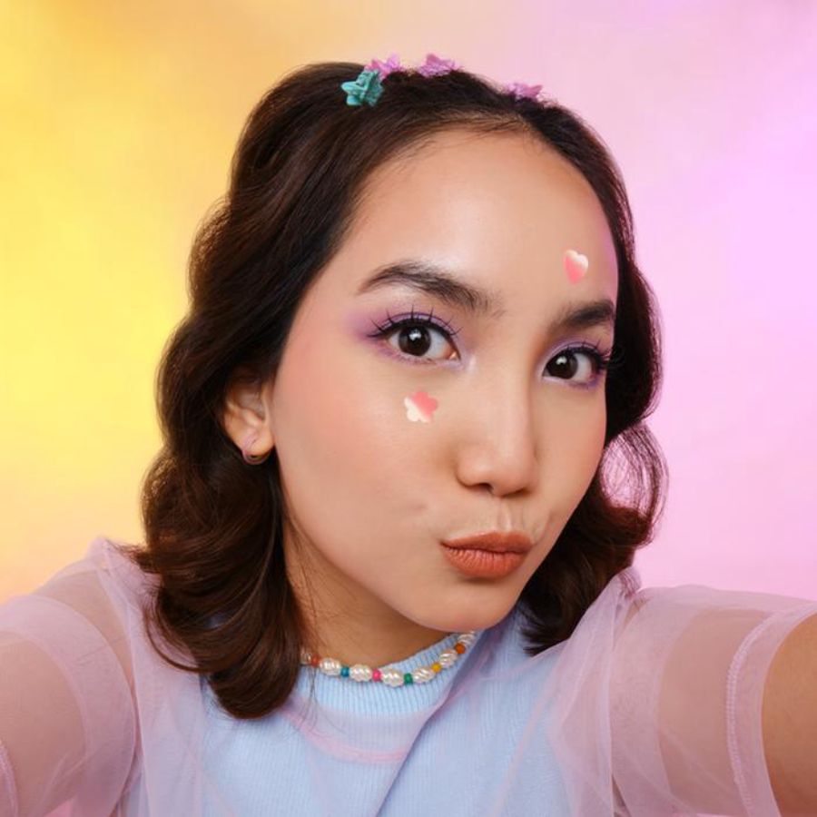 Derma Angel Acne Beauty Patch Playful Mix Shaped Heart and Flower Hologram 12patch