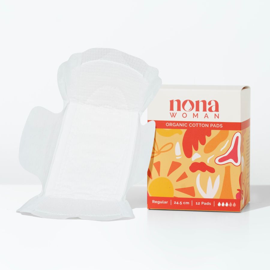 NONA Woman Organic Cotton Regular Pads 24.5cm Pembalut Wanita 12pads