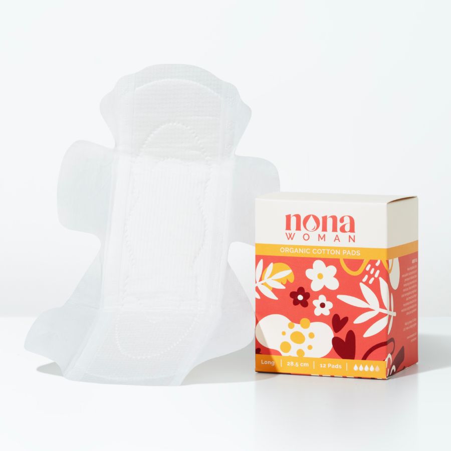 NONA Woman Organic Cotton Long Pads 28.5cm Pembalut Wanita 12pads