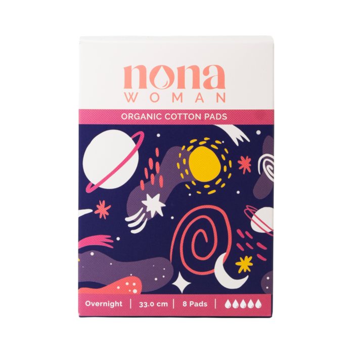 NONA Woman Organic Cotton Overnight Pads 33cm Pembalut Wanita