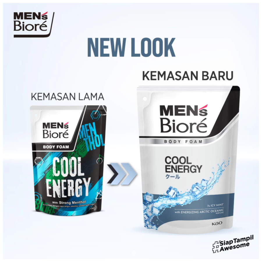 Men's Biore Cool Energy Body Foam Pouch 400ml