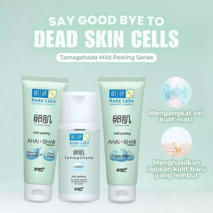 Rohto Hada Labo Tamagohada Mild Peeling AHA + BHA Face Wash 100gram