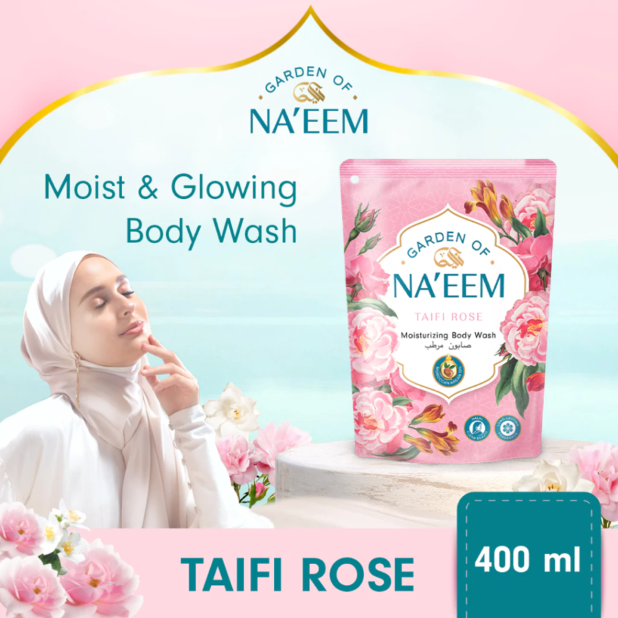Garden of Naeem Taifi Rose Moisturizing Body Wash Pouch 400ml