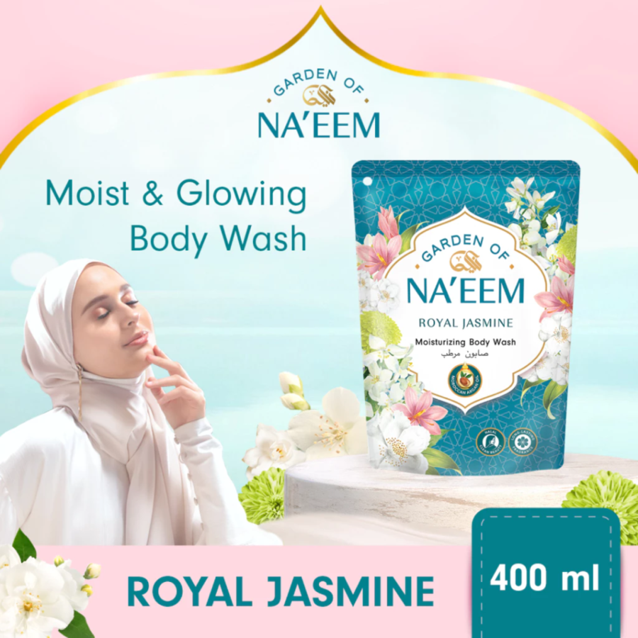 Garden of Naeem Royal Jasmine Moisturizing Body Wash Pouch 400ml