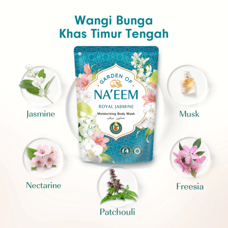 Garden of Naeem Royal Jasmine Moisturizing Body Wash Pouch 400ml