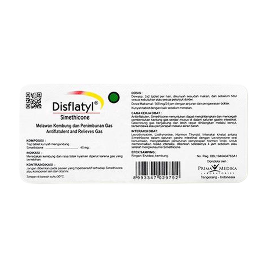 Disflatyl 40 mg Obat Pereda Kembung dan Gas Lambung 10tablet