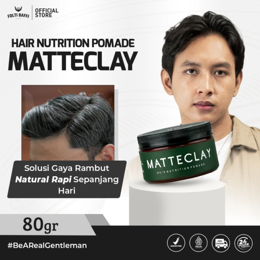 Folti Baffi Matte Clay Hair Nutrition Pomade 80gram