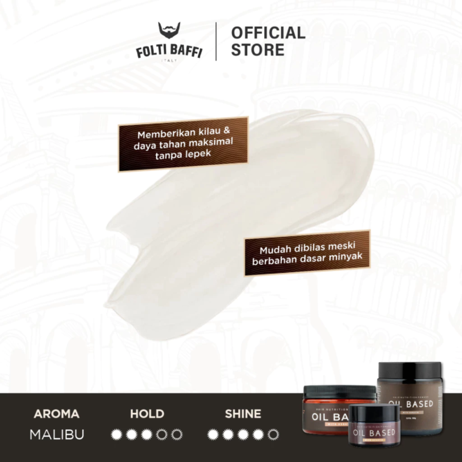 Folti Baffi Oil Based Hair Nutrition Pomade 80gram