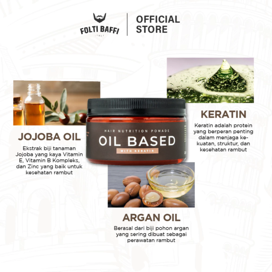 Folti Baffi Oil Based Hair Nutrition Pomade 80gram