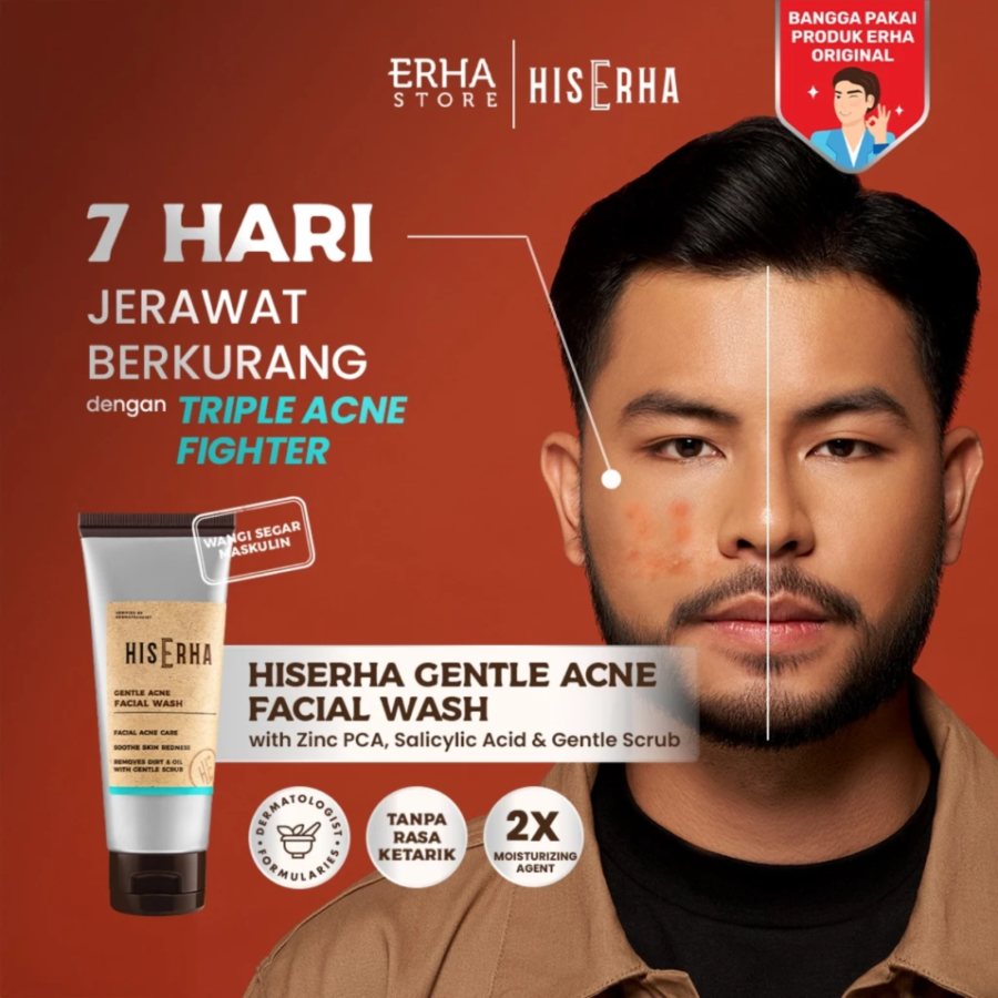 His Erha Gentle Acne Facial Wash 100gram