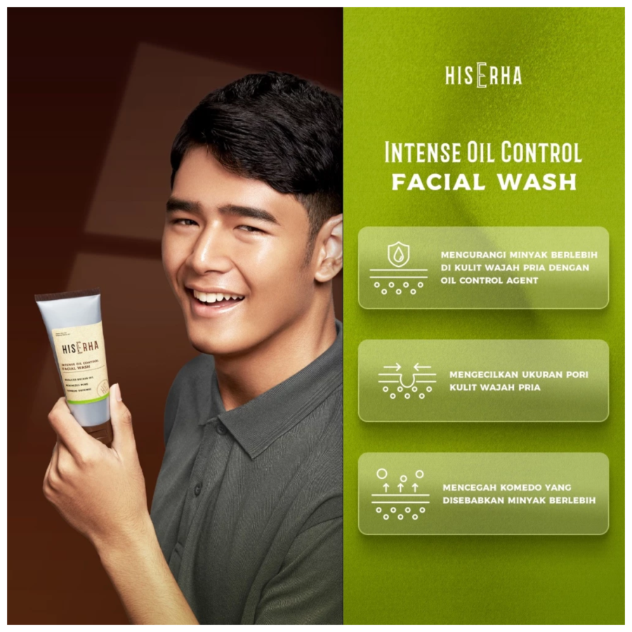 His Erha Intense Oil Control Facial Wash 100gram