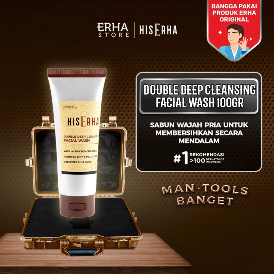 His Erha Double Deep Cleansing Facial Wash 100gram
