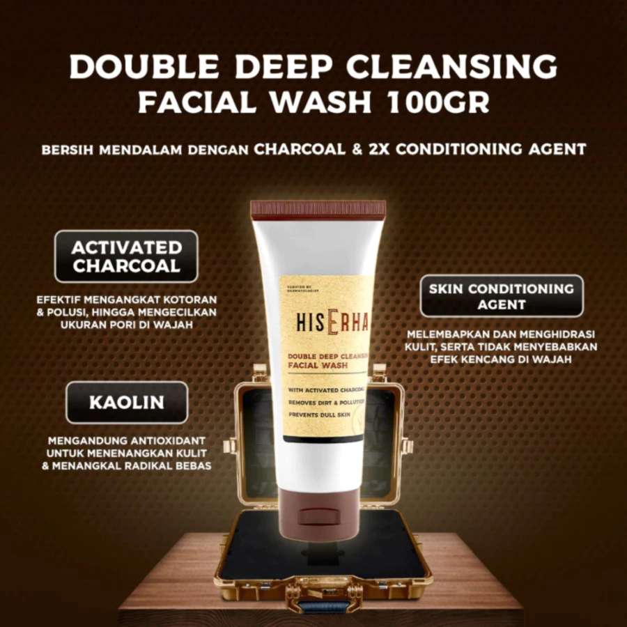 His Erha Double Deep Cleansing Facial Wash 100gram