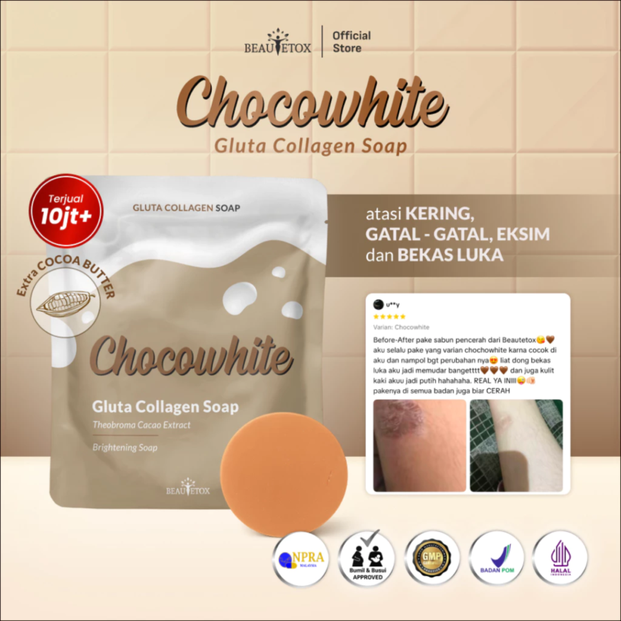 Beautetox Chocowhite Gluta Collagen Barsoap 50gr