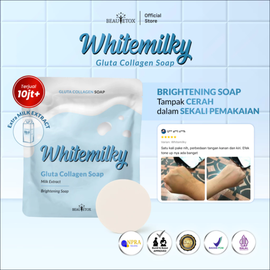 Beautetox Whitemilky Gluta Collagen Barsoap 50gr
