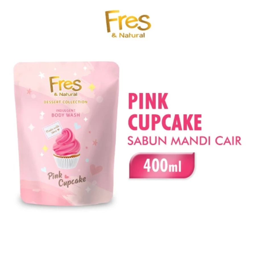 Fres & Natural Dessert Collection Pink Cupcake Body Wash 400ml