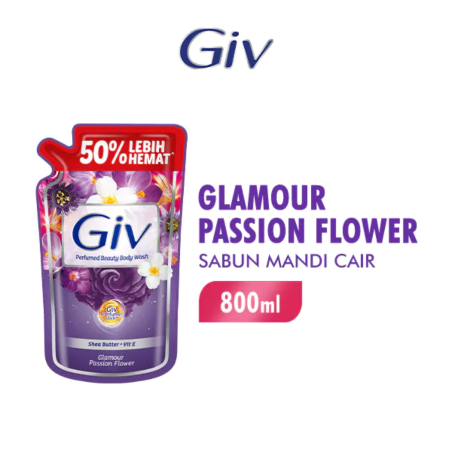Giv Glamour Passion Flower Body Wash Refill 800ml