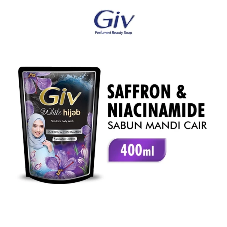 Giv White Hijab Saffron & Niacinamide Body Wash Refill 400ml
