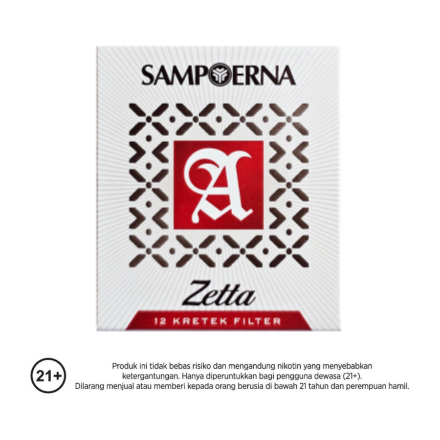 Sampoerna A Zetta Red Box Batik Filter Rokok Batang 12stick
