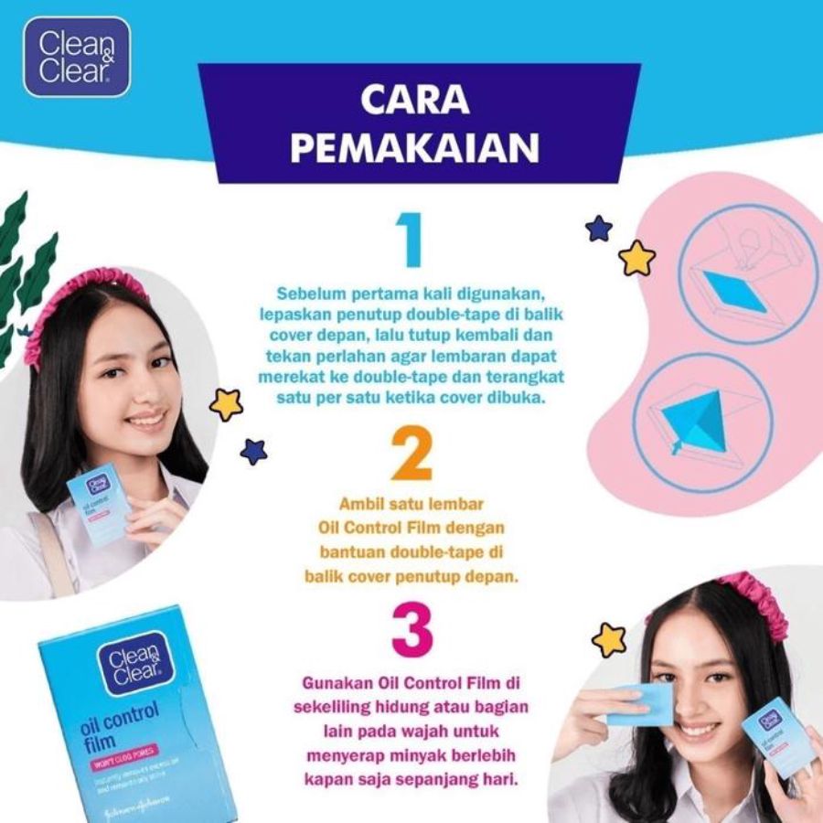 Clean & Clear Oil Control Film Blue Kertas Minyak Wajah 60sheets