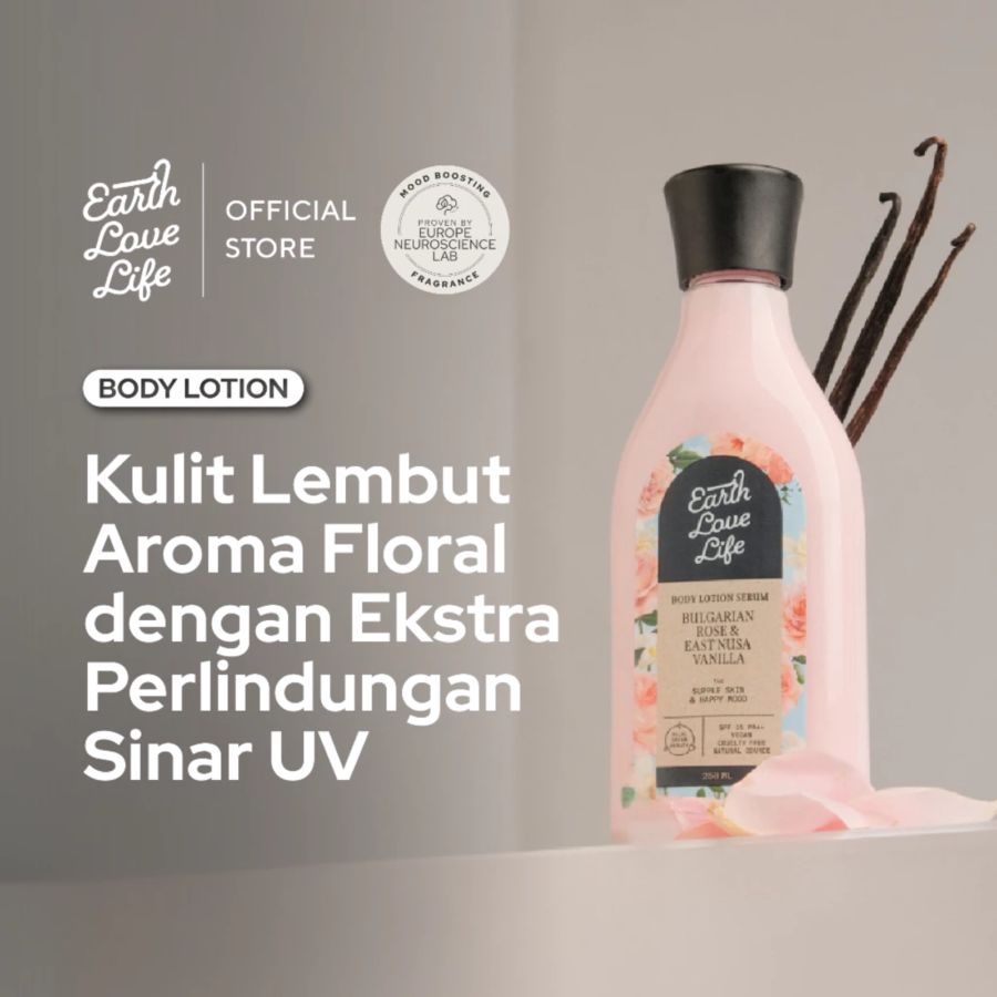 Earth Love Life Bulgarian Rose & East Nusa Vanilla Body Lotion Serum 250ml