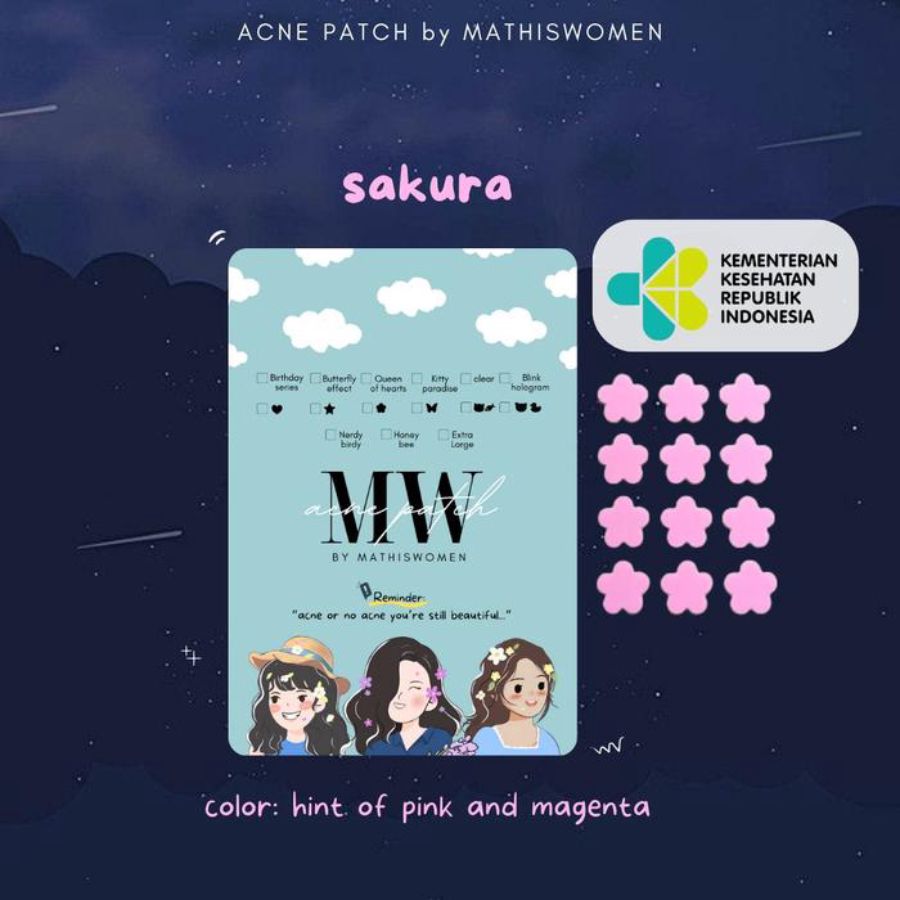Acne Patch By Mathis Women Hydrocolloid Pimple Patch - Sakura 12pcs 1pack
