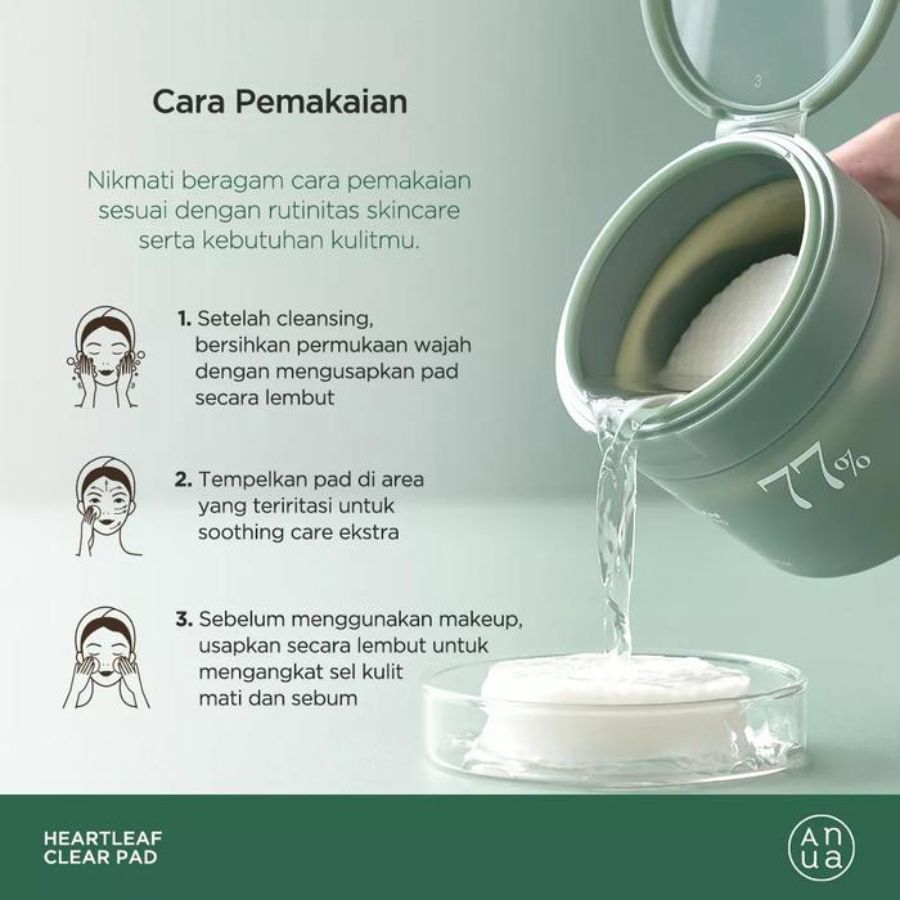Anua Heartleaf Clear Pad 70 EA Kapas Exfoliasi Pembersih Wajah 160ml