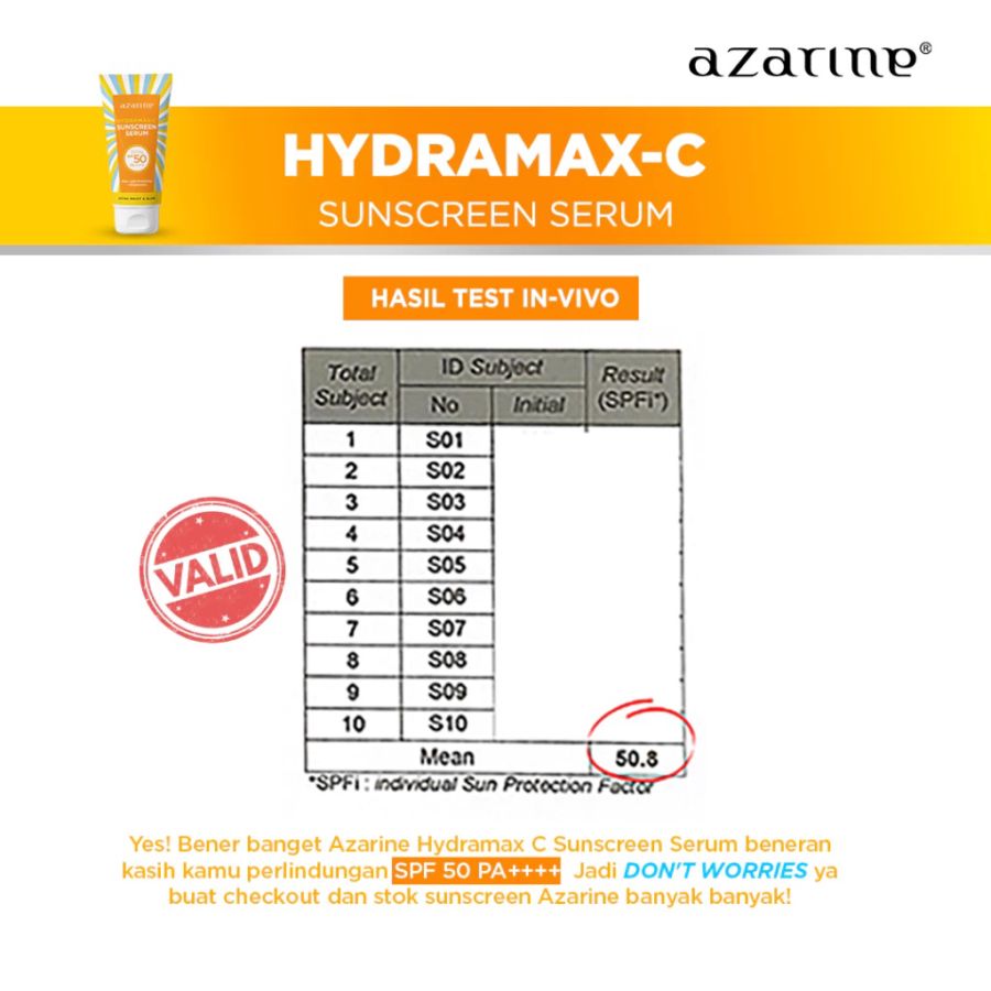 Azarine Hydramax-C Sunscreen Serum SPF50 PA++++ 40ml