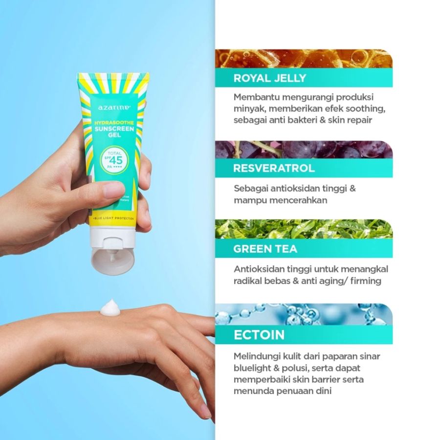 Azarine Hydrasoothe Sunscreen Gel Spf45 Pa++++ 50ml