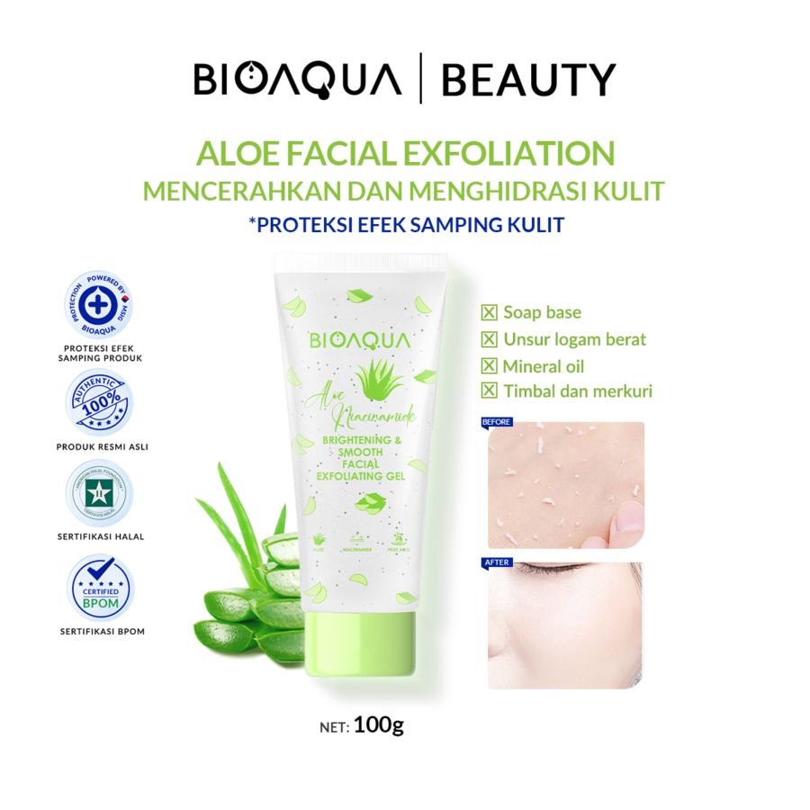 BIOAQUA Brightening & Smooth Aloe Niacinamide Facial Exfoliating Gel 100gram