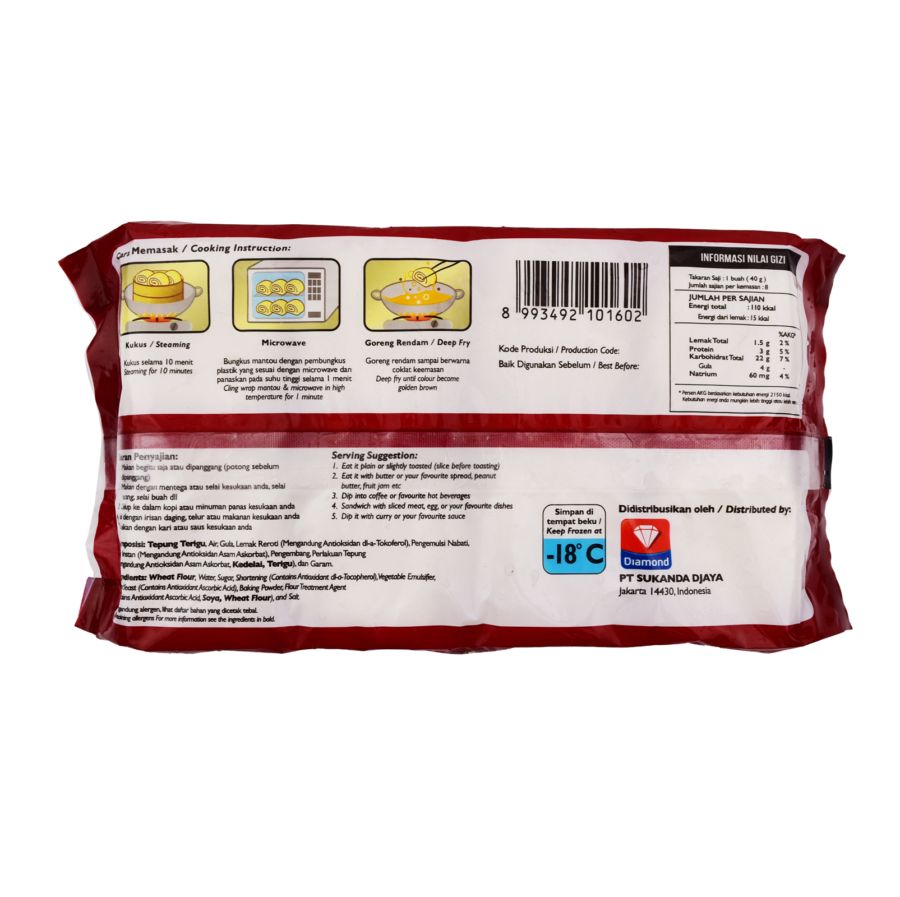 Edo Mantou Plain 320gram