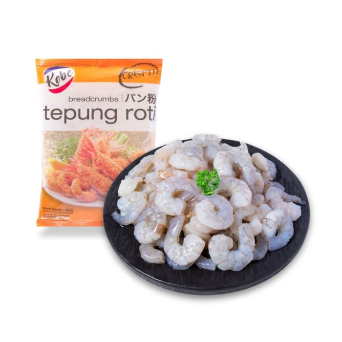 Bundle Kobe Breadcrumbs Tepung Roti 200gram + Udang Kupas 1kg