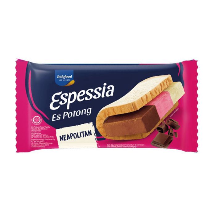 [Bundle 3] Indofood Espessia Es Potong Neapolitan Es Krim 100 ml