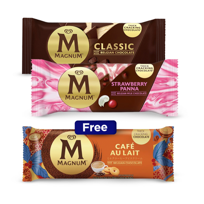 [Bundle] Magnum Classic & Strawberry Panna 80 ml free Magnum Cafe Au Lait 80 ml