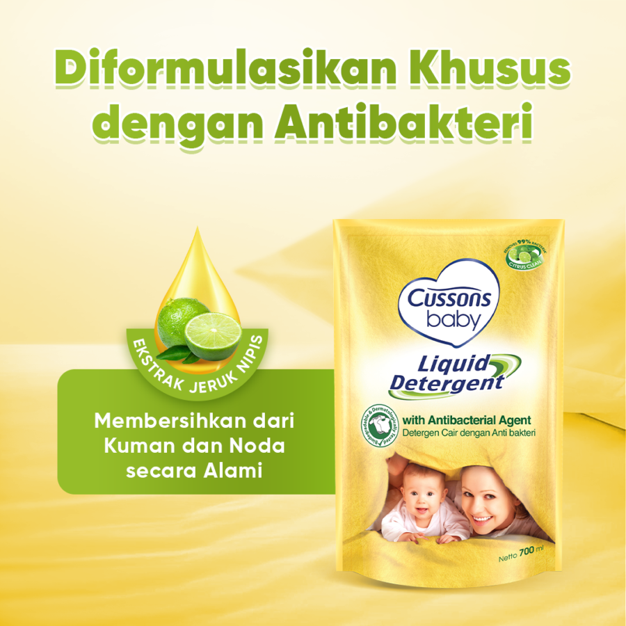 Cussons Baby Liquid Detergent with Antibacterial Citrus Clean 700ml