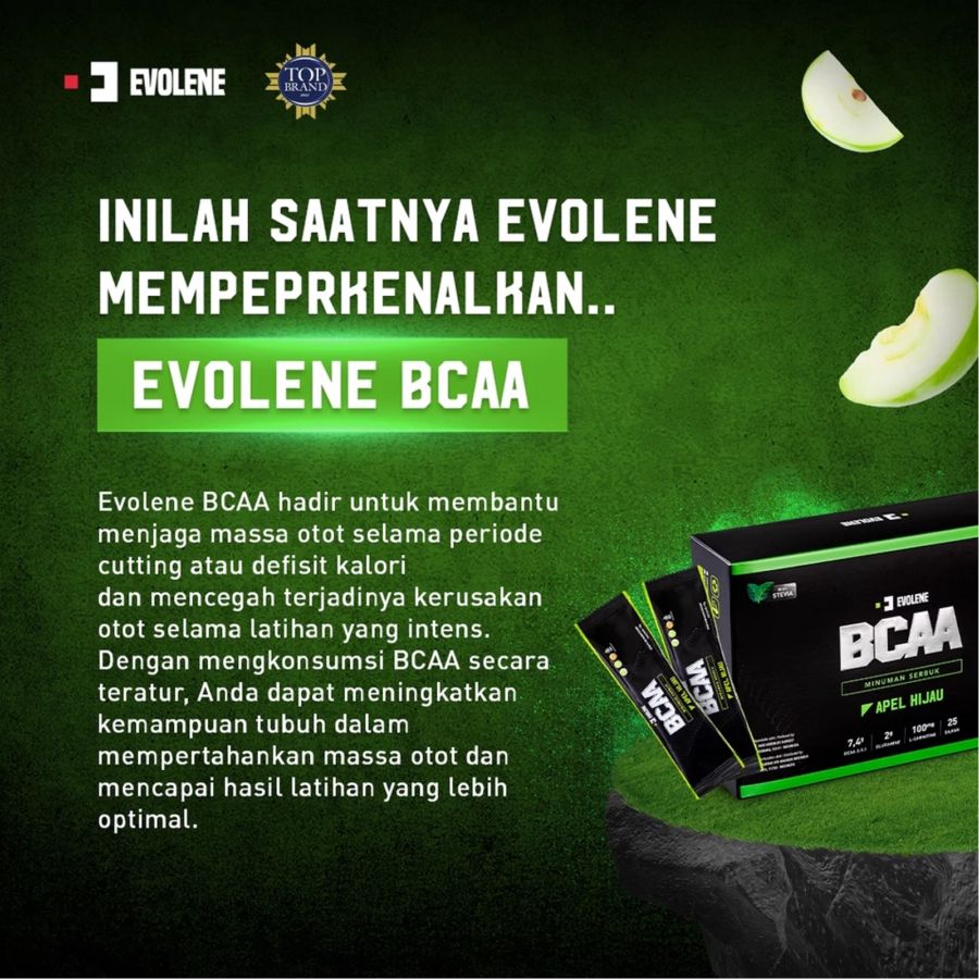 Evolene BCAA Green Apple Suplemen Workout 25 S