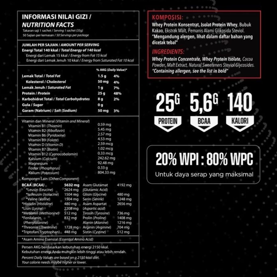 Evolene Evowhey Protein Chocolate 50 S 1pcs